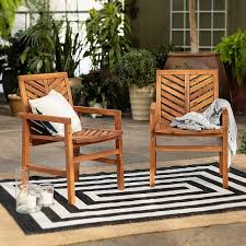Forest Gate Olive Acacia Wood Outdoor Chairs Set Of 2 In 2020 Wooden Patio Chairs Saracina Home Wood Patio