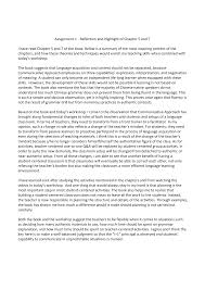 The example is simply a snippet of the content of a reflection paper. 2
