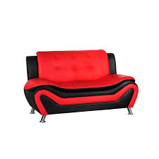 Take a seat and instantly relax in one of our comfortable upholstered living room chairs. Kingway Furniture Gilan Faux Leather 3 Pc Loveseat And 2 Chair Set In Black Red 1962312 Pkg
