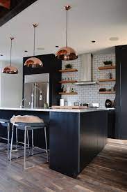 Mysearchexperts.com has been visited by 100k+ users in the past month Jaclyn Peters Design Walnut Floors Black Kitchen Cabinets Copper Pendant Lighting White Subway Tile Black Kitchens Black And Copper Kitchen Rose Gold Kitchen