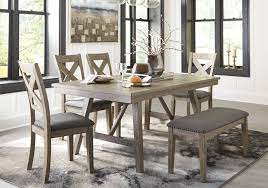 Aldwin Gray 6pc Dining Set W Upholstered Bench Lexington Overstock Warehouse Log benches | rustic log furniture mountain hewn bench with back. aldwin gray 6pc dining set w upholstered bench