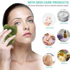 Natural Jade Roller face massager Guasha Skin Scraper Facial Set Facial  Stone Firming Face Anti-Aging Puffy Eyes Massager Neck Anti Wrinkle