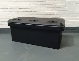 This storage bin with wheels has molded grooves for easy stacking. 153 Ltr Xl Heavy Duty Lockable Plastic Storage Box Solent Plastics