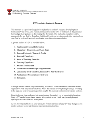 Cv Template Academic Careers