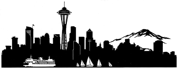 Illustrations Seattle Skyline Silhouette Seattle Skyline Drawing Seattle Skyline Art