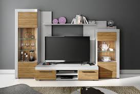Bauen | fernsehwand, steinverkleidung, tv wand wohnzimmer fernsehwand aus altholz. Wohnwand Avio Wohnzimmer Set Anbauwand Vitrine Wandboard Tv Lowboard Weiss Eiche Ebay