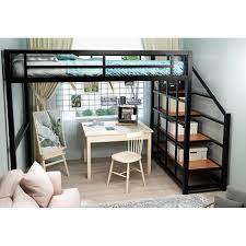 A loft bed is not the same as a bunk bed. 270x175x160cm Double Decker Without Mattress Modern Loft Bed Frame Metal Queen Size Home House Living Space Saving Shopee Malaysia