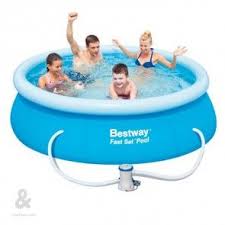Bestway Piscina Hinchable Redonda Fast Set Incluye Depuradora Tapiz De Suelo Cobertor Y Escalera Disponibl Piscina Redonda Accesorios Para Piscina Piscinas