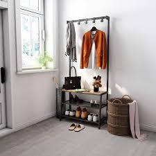 Porte Manteau Vintage Vestiaire Meuble D Entree Avec Etagere A 3 Niveaux Garde Robe 170 Cm Meerveil Achat Vente Meuble D Entree Porte Manteau Vintage Vesti Cdiscount