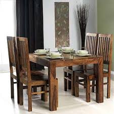 The most common sheesham wood table material is wood. Cuba Solid Sheesham Chunkywood Medium Fixed Dining Table With 6 Chairs Msl Furniture