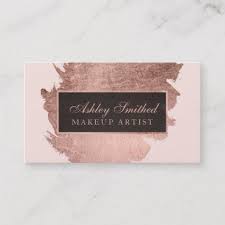 Matte, brushed, and mirror finishes are just some of the custom metal options we offer. Modern Rose Gold Brushstroke Blush Pink Makeup Business Card Zazzle Com Makeup Business Cards Beauty Business Cards Pink Makeup
