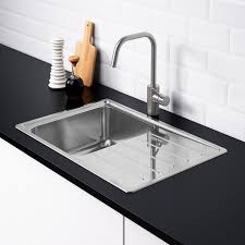 The beautiful topmount sink features a single bowl coated with a stunning brushed stainless steel finish to give the kitchen a sleek design. Vattudalen Single Bowl Top Mount Sink Stainless Steel Ikea In 2021 Inset Sink Sink Top Mount Sink