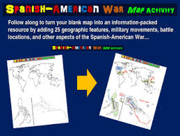 Spanish American War Map Activity 30 Follow Along Ppt Slides And Map Handouts Map Activities American War The Spanish American War