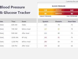 blood pressure and glucose tracker my excel templates