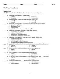 The Structure Of The Federal Court System Worksheet Answers