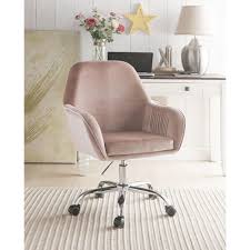 Homeroots Amelia Dusky Rose Velvet Office Chair 319075 The Home Depot Cheap Office Furniture Home Office Chairs Stylish Office Chairs