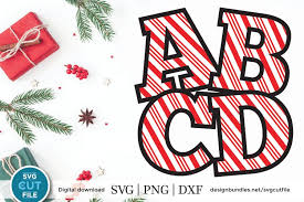 Download 10,000 fonts with one click for $19.95. Candy Cane Letters Svg Christmas Alphabet Svg Dxf Png 383087 Cut Files Design Bundles