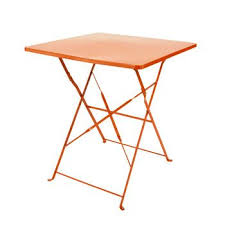 Table Pliante De Jardin En Metal Orange L 70 Cm Guinguette Garden Table Folding Garden Table Table
