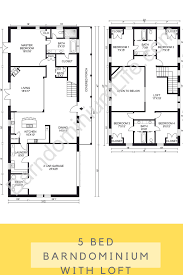 In this barndominium floor plan, you will have two bedrooms, a kitchen, a dining room, two bathrooms, and many more spaces. Five Bedroom Barndominium Floor Plans With Loft Barndominium Floor Plans Loft Floor Plans Barn House Plans