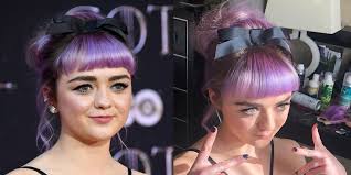 Maisie Williams With Purple Hair April 2019