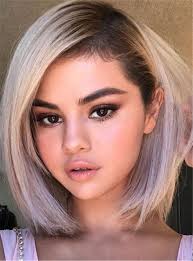 Selena Gomez Newest Hairstyle Bob Wigs Synthetic Hair Straight Short Lace Front Cap 10 Inches Selena Gomez Short Hair Short Hair Styles Hairstyle