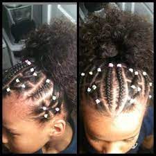 Front Only Scalp Braids With Colored Rubber Bands Hair Styles Kids Hairstyles Natural Hairstyles For Kids