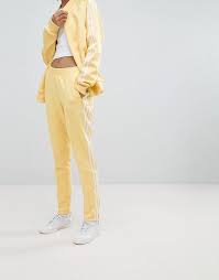 Adidas Originals Three Stripe Cuffed Sweatpants In Black Adidas Originals Adicolor Three Stripe Track Pants In Yellow Adidas Track Pants Outfit Adidas Outfit Women Track Pants Outfit