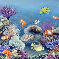 Coral Reef By Rick Borstelman Coral Reef Drawing Coral Reef Art Coral Painting