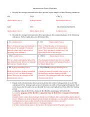 Intermolecular Forces Worksheet 2 Key 1 Pdf Intermolecular Forces Worksheet 2 1 What Can You Conclude About The Relative Strength Of Imfs In Course Hero