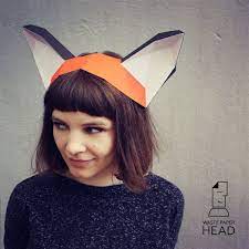 Papercraft Fox Ears Printable Diy Template Etsy Paper Crafts Diy Printables Diy Template