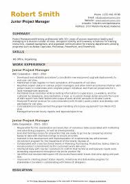 Use the best resumes of 2021 to create a resume in 2021 and land your dream job. Junior Project Manager Resume Samples Qwikresume