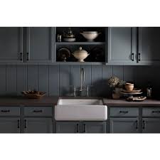 Shop for large or small undermount sinks in various shapes. Kohler Whitehaven Farmhouse Apron Front Cast Iron 30 In Single Bowl Kitchen Sink In Basalt K 6487 Ft The Home Depot