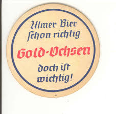 Gold Ochsen Bierdeckel Bier