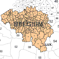 Belgium Zip Code Map Free To Download European 2-Digit Postcode Maps