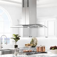 You don't want to go fatigued by it stays hung from the roof centre with its sleek look, elegant design and illuminated lights. Zline Island Mount Range Hood In Stainless Steel Glass Gl5i