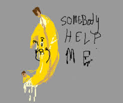 Screaming Banana Getting His Skin Peeled Off Drawception