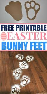 surprise the kids on easter morning by using these free printable easter bunny feet templa easter printables free easter bunny template easter bunny footprints