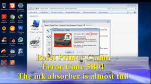 Reset Printer Canon Ip2770 Error 5b01 5b00 The Ink Absorber Is Full Mp237 Mp258 Mp287 Dll Youtube