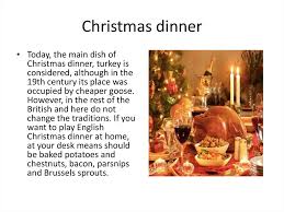 The traditional christmas dinner features roast turkey with stuffing, mashed potatoes, gravy henry viii was the first english king to enjoy the recently imported meat. Merry Christmas Online Presentation