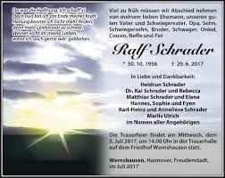 Traueranzeigen von Ralf Schrader
