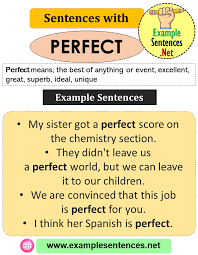 Sentences With Perfect Definition And Example Sentences Example Sentences Sentence Examples Sentences Perfection