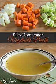 Easy Homemade Vegetable Broth I Say Nomato Recipe Homemade Vegetable Broth Recipes With Vegetable Broth Nightshade Free Recipes