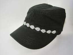 Black Cadet Army Hat With Beautiful Rhinestone Trim On The Band Cadet Hats Accessories Military Hats Womens Hats Summer Hats Cadet Hat Summer Hats For Women Hats For Women