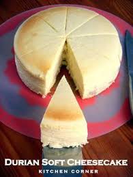 Durian Soft Cheesecake Mmm Oven Steamed Baked On Sponge Base Durian Recipe Durian Cake Cheesecake Recipes