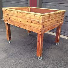 Raised Garden Bed With Wheels My Husband Made This For Me To Put On The Deck So T Cedar Raised Garden Beds Portable Raised Garden Beds Raised Garden Beds Diy