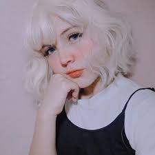 Milky White Air Bangs Wig Yv40108 Short White Hair Aesthetic Hair Air Bangs