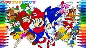 Yoshi, princess peach, luigi, bowser, toand and more. Mario And Sonic Rio Olympic Let S Play How To Draw Super Mario Coloring Page Videos For Kids ãƒžãƒªã‚ª Youtube
