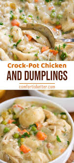 Easy Crock Pot Chicken And Dumplings Juicy Chicken Breasts Cook To Tender Perfection I Soup Recipes Slow Cooker Slow Cooker Chicken Dumplings Slow Cooker Soup