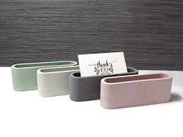Make a pencil holder for his/her desk. Amazon Com Business Card Holder Concrete Business Card Holder For Desk Business Card Display Holder Desktop Business Card Stand For Office Handmade Products