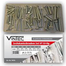 Sechskantschrauben m8x40 gewinde durchgehend oder m8x50 a4 stellschrauben oder m8x25 sechskantschrauben 8. Vintec Gewindeschrauben 6 Kant 53 Tlg Sortiment M6 M8 M10 Setbox Stabilo Mehr Als Nur Baumarkt